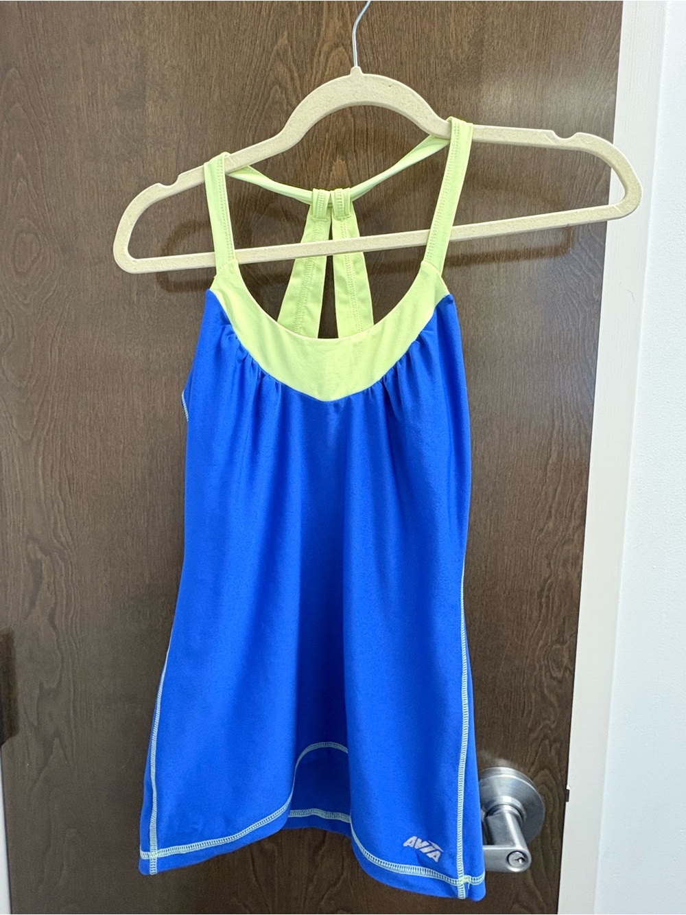 Avia Blue Athletic Top with Light Yellow Accents